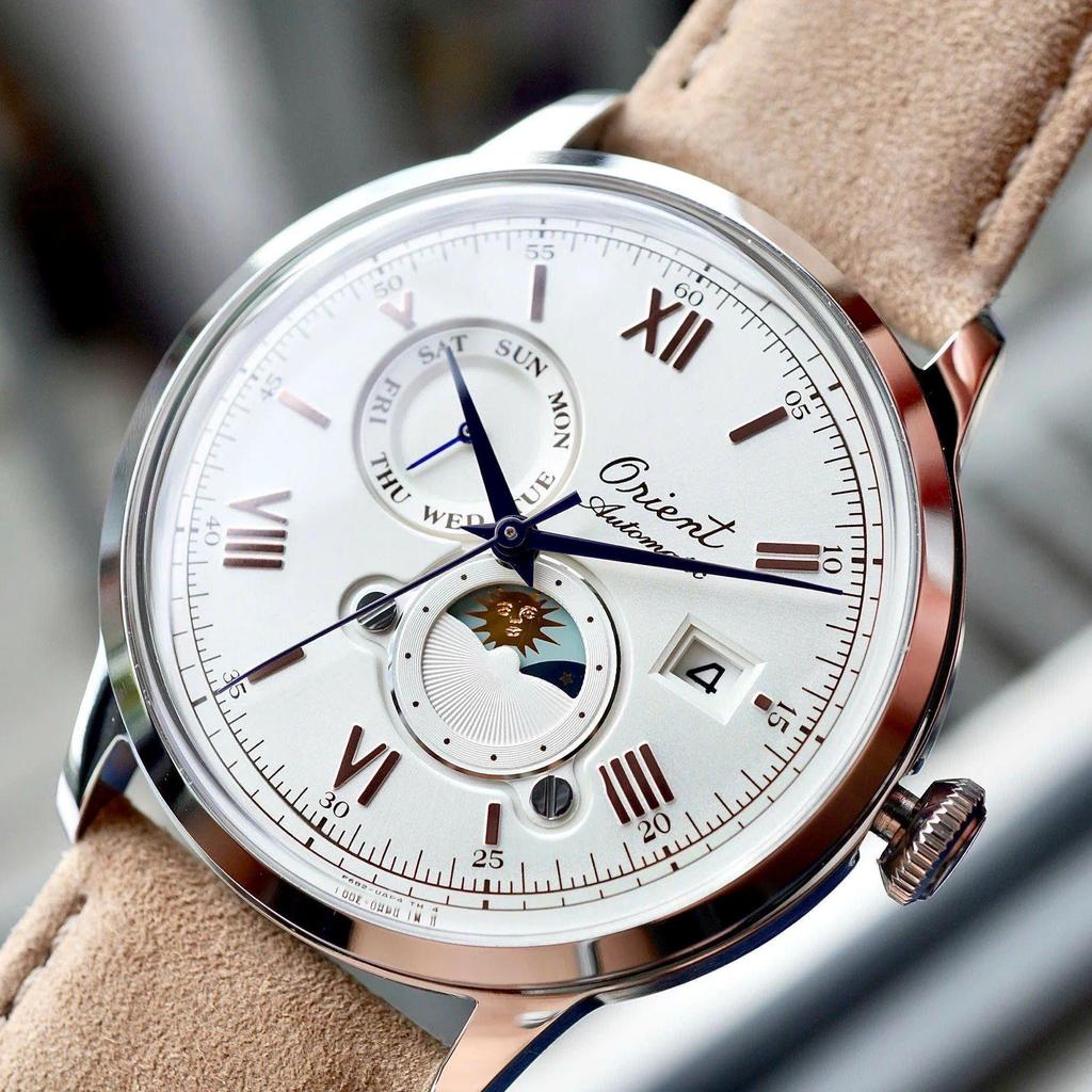 ORIENT Bambino Classic Automatic Sun & Moon Day/Date Men’s Watch RA-AK0808S