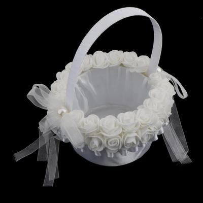 Eleganckie wesele Romantyczna ceremonia Party Flower Girl Kosz z różą i różą