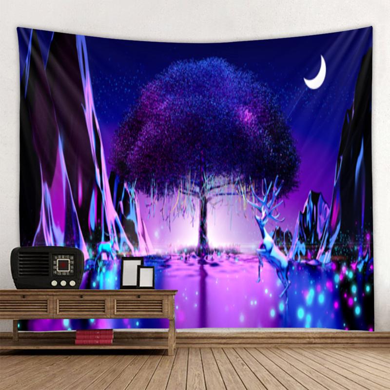 Beautiful Mountain Landscape Ink Painting Tapestry Art Decor Blanket Curtain Hanging At Home Bedroom Living Room Decoration