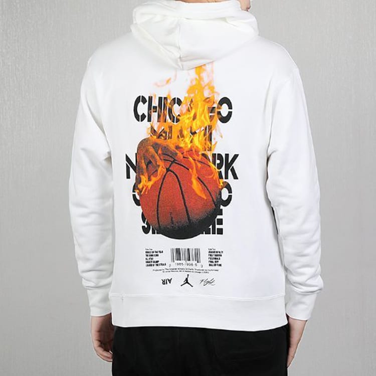 Jordan Sweatshirts Men's White Hooded Moderate Regular CJ9093-100