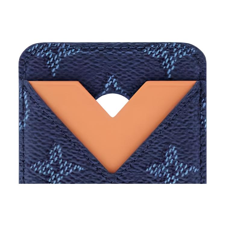 Louis Vuitton Magnetic Card Holder Ocean Monogram Heritage Canvas Men Wallets Blue M26946