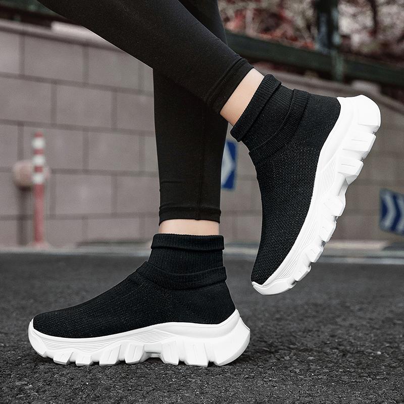 Women Athletic Socks Sneakers Men Breathable High Top Running Shoes Casual Sports Walking