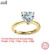 Effie Queen S925 Silber 14k Gold 1/2/3/4 Karat Herzschliff Zirkonia Ring Romantischer Schmuck für Damen, Herren, Paare Valentinstagsgeschenk LZR40