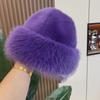 Berretto invernale da donna, versione coreana, caldo cappello di lana lavorato a maglia, cappello da pittore britannico, cappello mongolo, cappello di peluche, spesso, caldo e alla moda, da pescatore