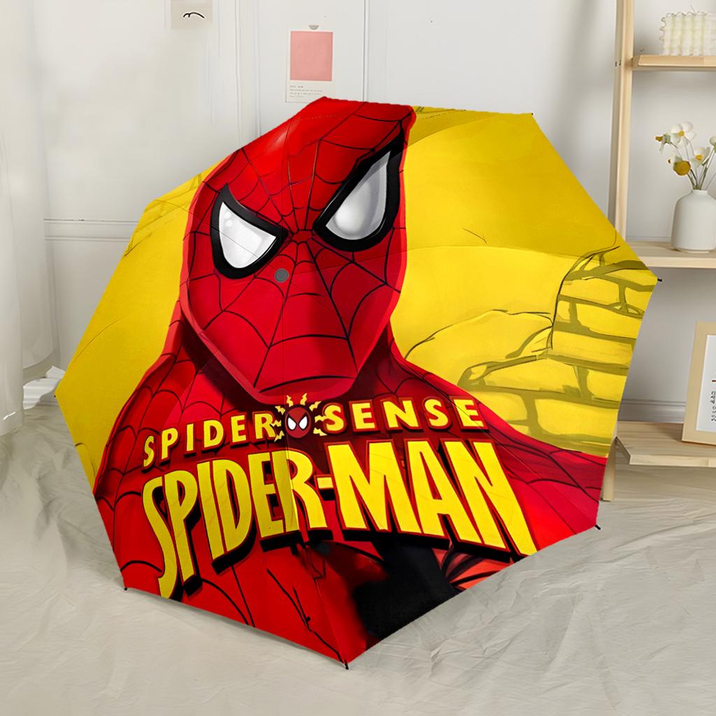 Spider-man Web Adventure Portable Automatic Umbrella Compact & Durable 8-Rib Design Foldable Design Perfect for Outdoor Adventures Fashionable