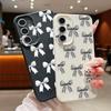 Nárazuvzdorný měkký kryt na telefon s potiskem mašličky pro Samsung S25 S24 FE S23 Ultra S22 A36 A56 A55 A16 A26 A35 Textura kůže TPU Tenký matný nárazník