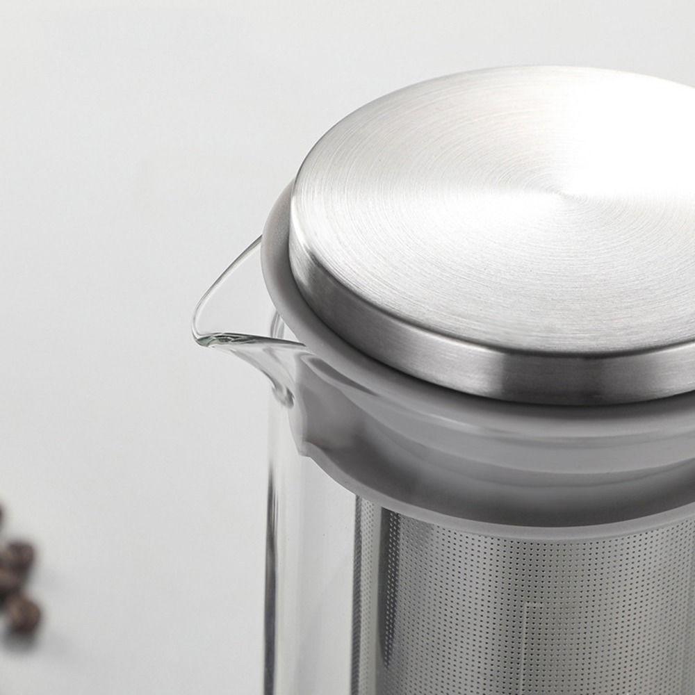 Fine Mesh Steel Infuser Iced Tea Maker Airtight Lid Fruit Pitcher Cold Brew Coffee Maker Juice