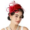 Fancy Hair Drop Fascinator Hat Hair Accessory with Feather Millinery Photography Headpiece Party Performance Headware