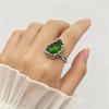Retro Ethnischer Stil Thai Silber Hohl Verwelkte Rebe Grüner Zirkon Verstellbare Ringe Für Frauen Mode Neuer Schmuck Geschenk