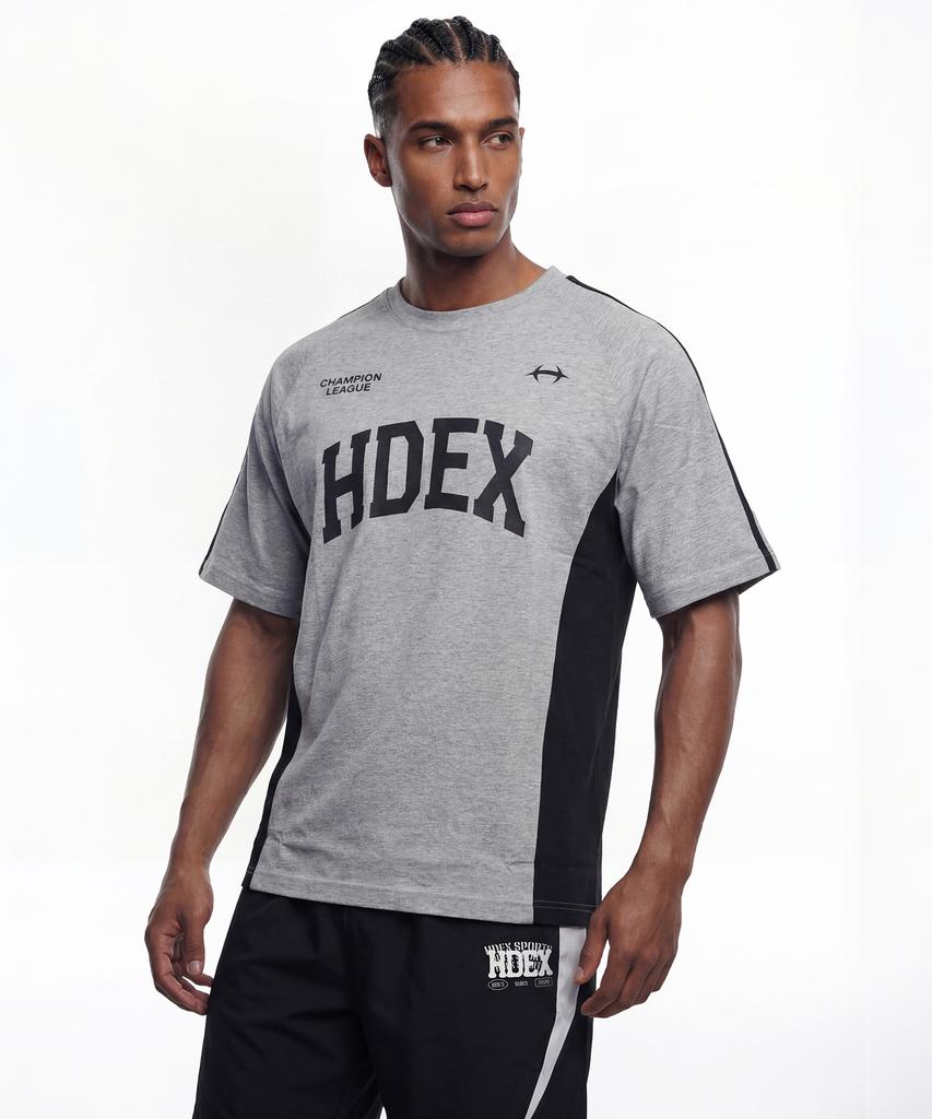 HDEX Side Color Block Short Sleeve (Melange Gray)