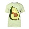 Summer Round Neck 3D Avocado Pattern Printed Top Fashionable Casual Short Sleeved Children's Boy and Girl Kids Unisex T-shirts