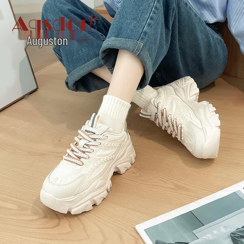 Agsdon Women s Platform Dad Sneakers 40