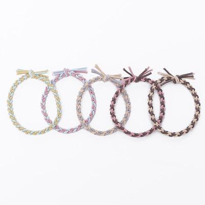 Japanese & Korean Color Match Braided Hair Elastic Band: Dual-Use Hair Rope, Headband, Bracelet