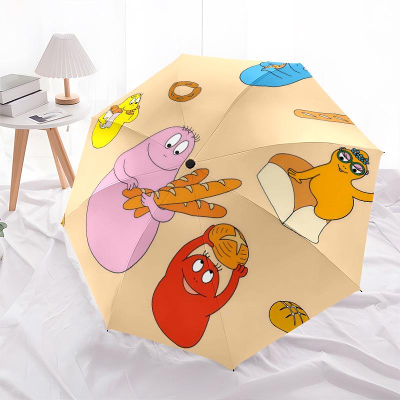 Barbapapapattern, automatic folding umbrella, portable and foldable design, 8 ribs, a Christmas or birthday gift.