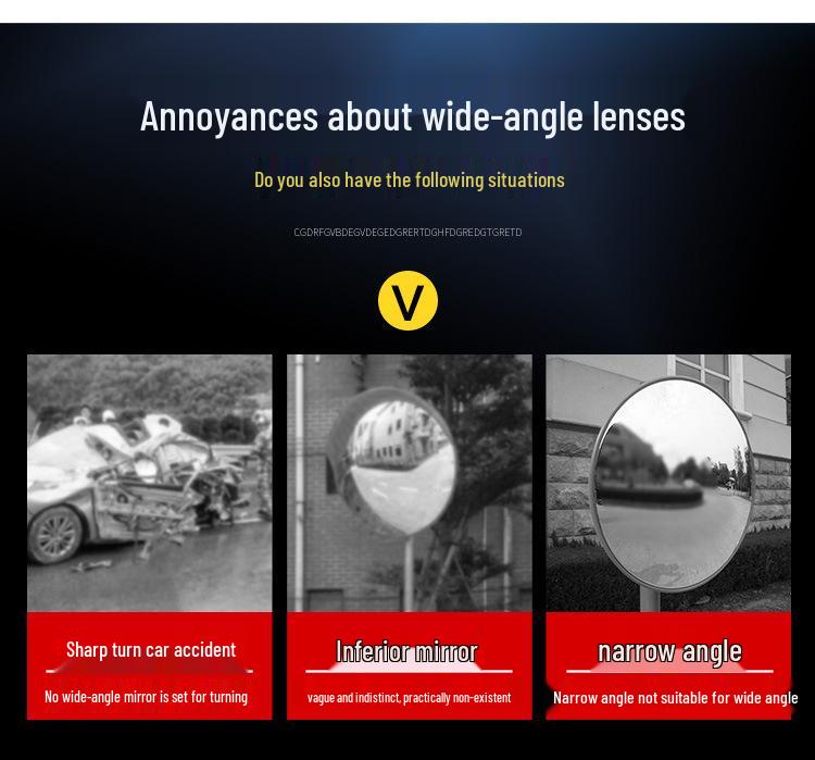 Indoor/Underground Traffic Convex Mirror - Anti-Theft Safety Reflective Mirror for Supermarkets & Parking Lots