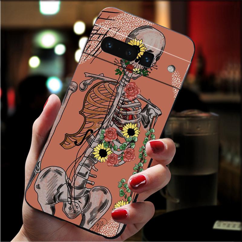 Phone Case For Google Pixel 10 Pro 9 Pro XL 9A 8 7 6 Pro Pixel 8A 7A 6A Pixel 8 7 6 5 Skeleton