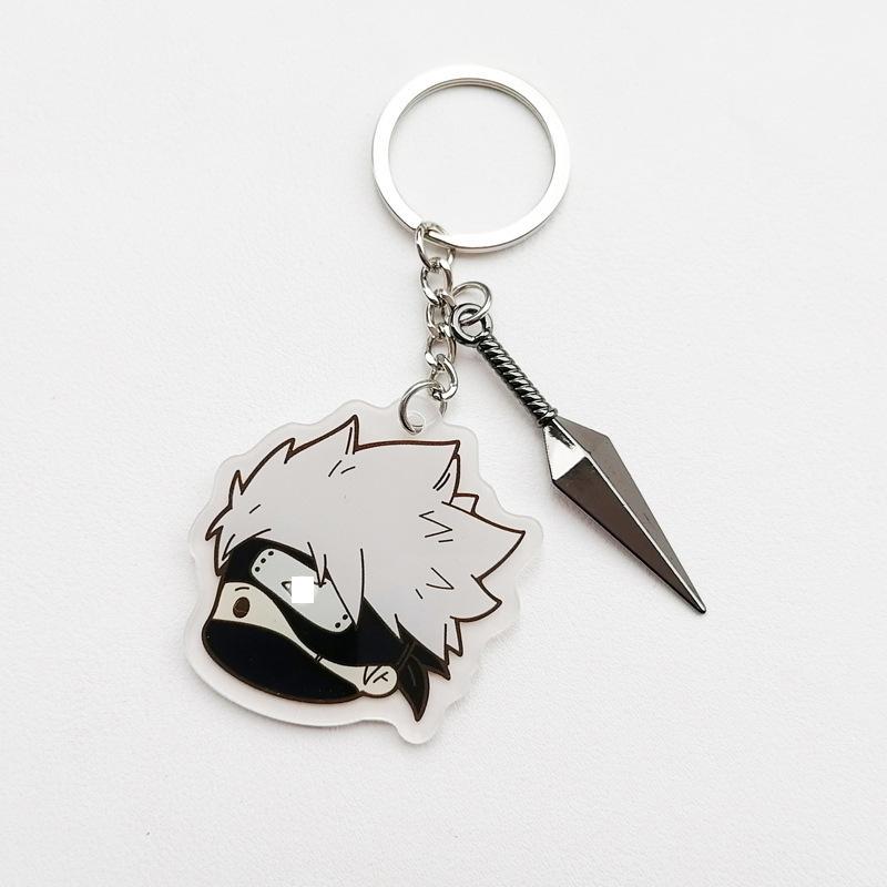 Anime Naruto Keychain Peripheral Q Version Acrylic Keychain Naruto Figure Sasuke Schoolbag Pendant Accessories Small Gift