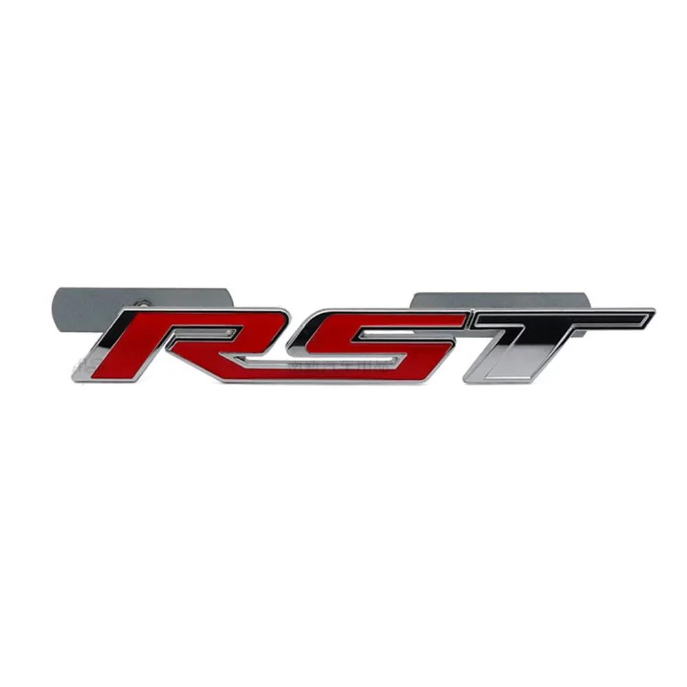 Metal RST Logo Car Front Grille Emblem Auto Trunk Sticker for Chevrolet Camaro Cavalier Onix Cruze Aveo Silverado la2