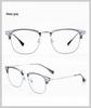 Men's Ultralight Browline Titanium Eyeglass Frame with Anti-Blue Light Lenses, Prescription-Ready