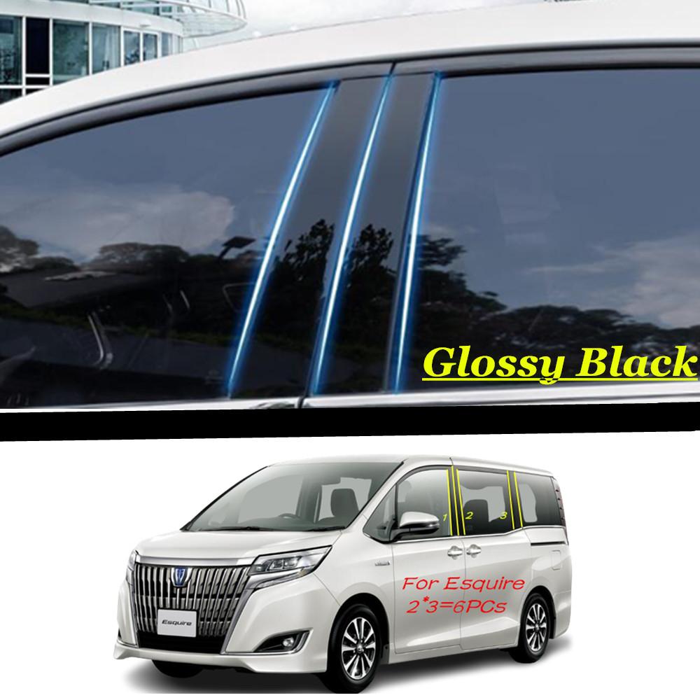 Car TPU/Glossy Mirror Pillar Post Cover Door Trim Window Molding Sticker Accessories For Toyota Noah/Voxy 80/Esquire 2014+