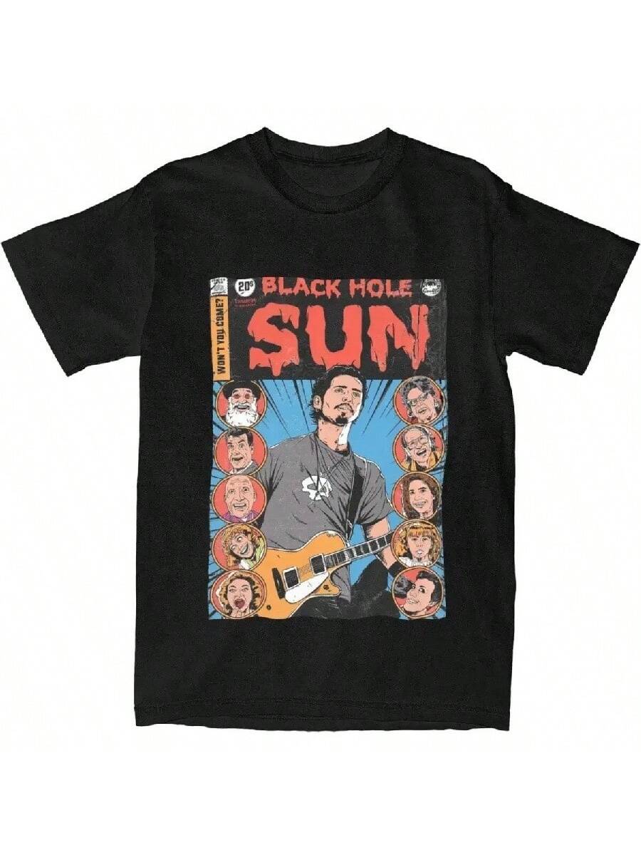

Уникальная футболка Soundgarden Black Hole Sun для мужчин и женщин, из чистого хлопка, подарок, одежда XXXXXL чёрный