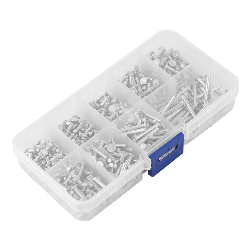 450pcs M2.5 Flat Head Aluminum Rivets Flat Head Solid Rivet 3mm 20mm Length