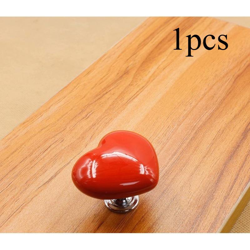 

1Pcs Colorful Heart Shaped bathroom Toilet Press Button Water Tank Push Assistant Cabinet Door Drawer Handle kitchen Accessories красный