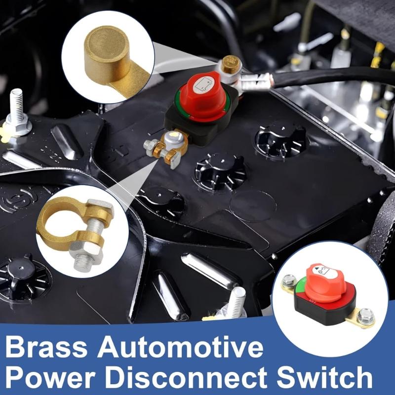 High Conductivity Brass Battery Disconnect Switches For Car Campers Easy Installation Top Post Battery Isolator Switches