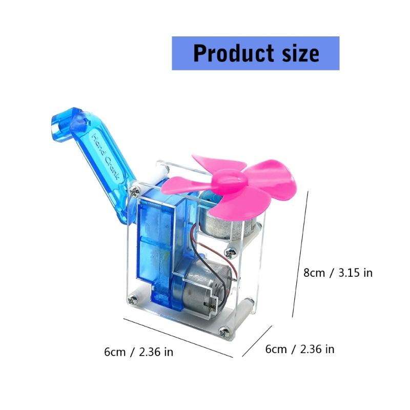 Hand-cranked Generator Model Mini Fan Motor Physics Teaching Experiment Fan Model DIY Loose Part Kit School Supplies