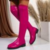 Fashion Women's Fashion Thick Heel Single Boots Winter New Round Head Sleeve Thick Sole Anti-slip Wear Over The Knee Boots