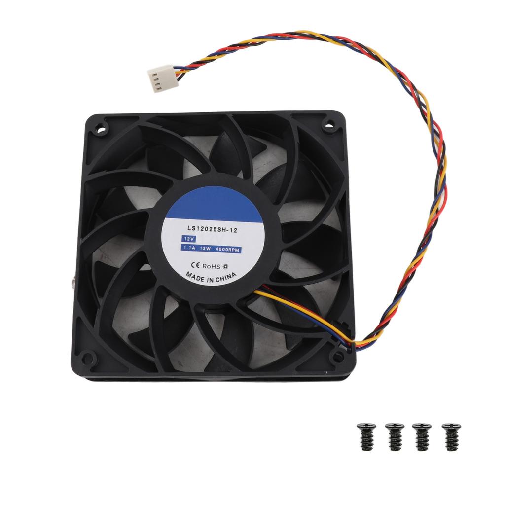 120mm Computer Case Fan Double Ball Bearing Support PMW Temperature Control 4000rpm 4Pin 12V