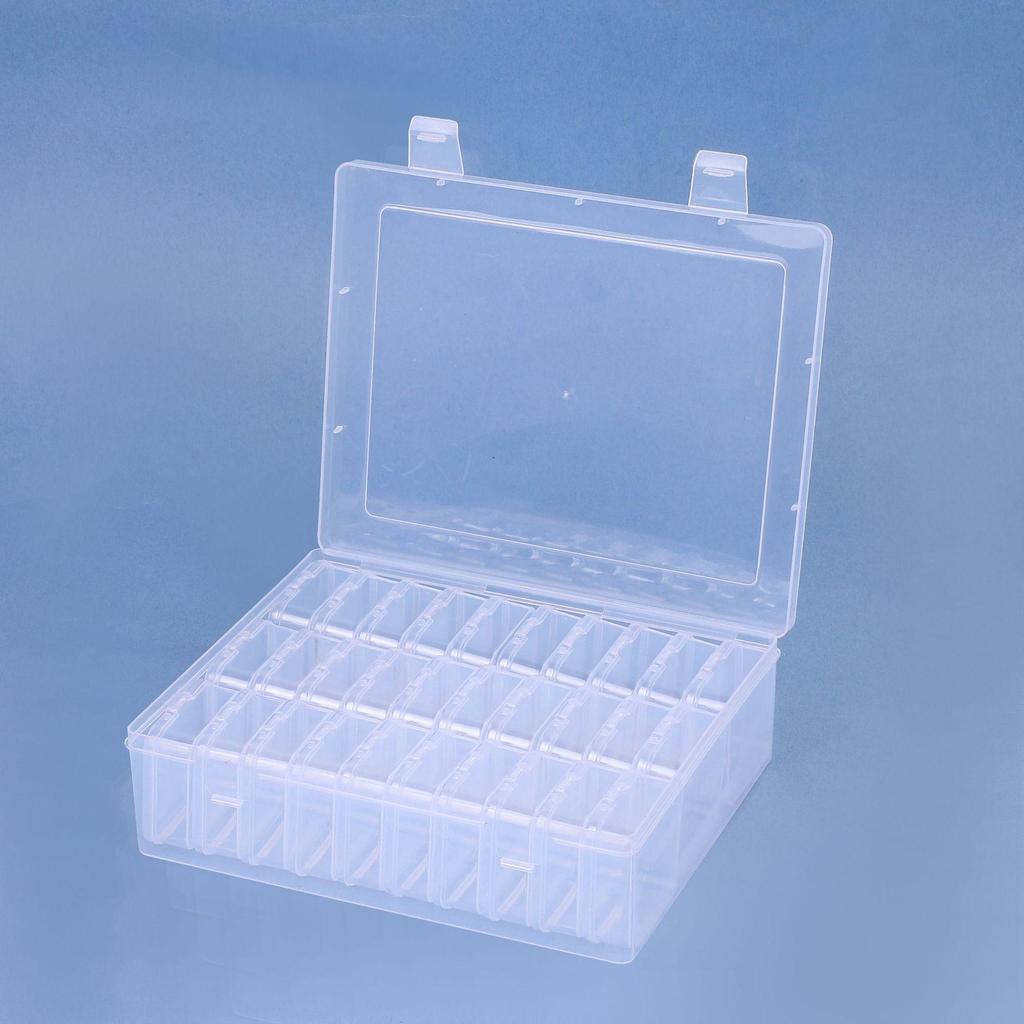 Pudełko do przechowywania koralików Perler: Zestaw DIY do organizowania zdobień paznokci i biżuterii, przezroczysty plastikowy organizer