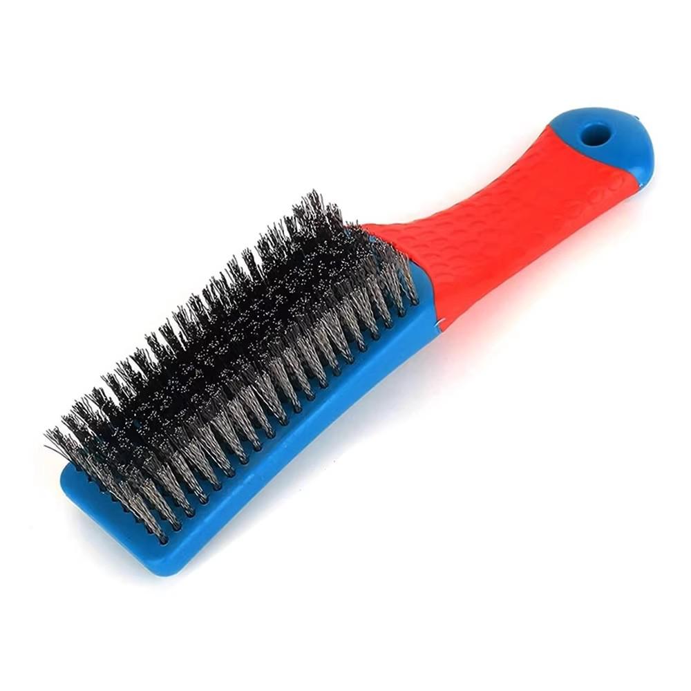 

Walnut & Olive Pit Crevice Cleaner: Polishing Tool with Steel Wire Brush & Silicone Handle Single Brush with Adhesive Hook