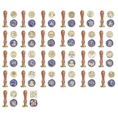 Halloween Stempelkopf und Holzgriff Set für Siegel Briefumschläge, Siegelstempel Werkzeug für Scrapbooking Verzierungen