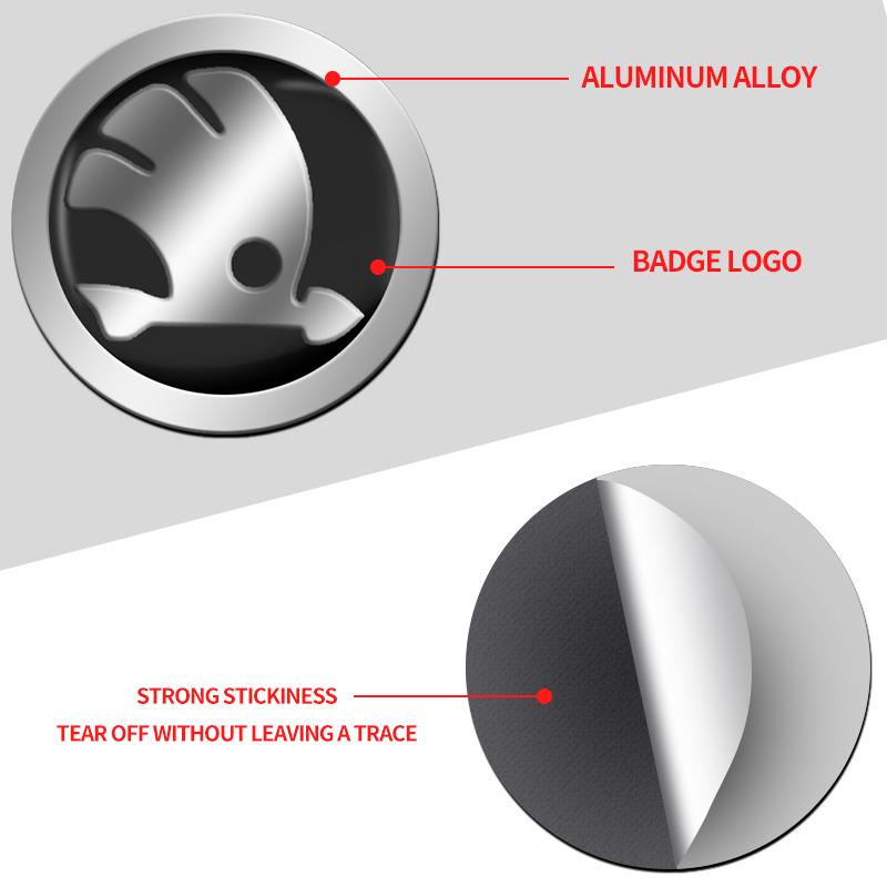 NYDM6 4Pcs 56MM Car Wheel Hub Center Cover Stickers For Skoda Octavia Superb Rapid Kodiaq Karoq Fabia Kamiq Enyaq Yeti Accessories
