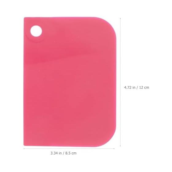 Amosfun Plastic Curved Flat Dough Scraper, Ideal for Cleaning Kitchen Bowls and Cutting Boards, No Damage, Useful Kitchen Goods, Set of 3