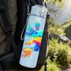 1PC Rainbow Paint Splash Abstract Print 750ml Color Plastic Sports Water Bottle Leakproof Flip Straw Lid Suitable for Sports Office Home Use