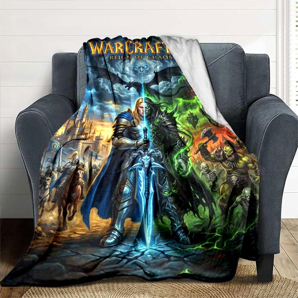 World of Warcraft Print Flannel Blanket High Quality Warm Comfortable Cover for All Seasons Perfect for Gifts Home Decor