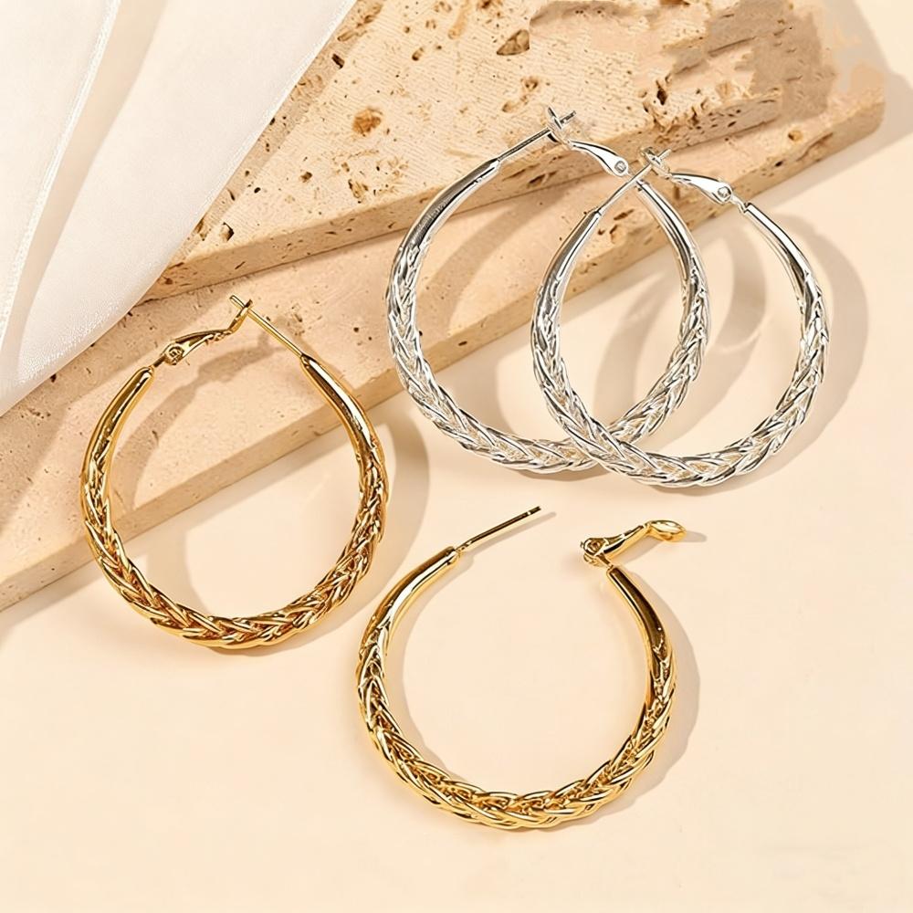 925 Silver Needle Hypoallergenic Large Hoop Earrings for Women Fashion Minimalist 30/40/50mm Earring Jewelry Mother's Day Gift