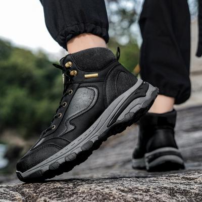 Men's Shoes Spring and Summer High-top Hiking Shoes Men's Waterproof and Non-slip Off-road Men's Hiking Shoes Outdoor Large-size Shoes