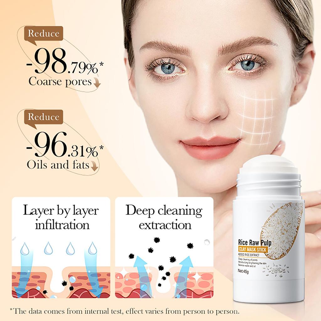 Rice Puree Mud Mask Stick Detoxifying & Hydrating Facial Mask For Deep Cleansing