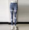 Yoga Pants Women Printed Denim Skinny Hip Lifting Bottom Pants Quick Dry High Waist Stretch Running Sports Fitness Pants