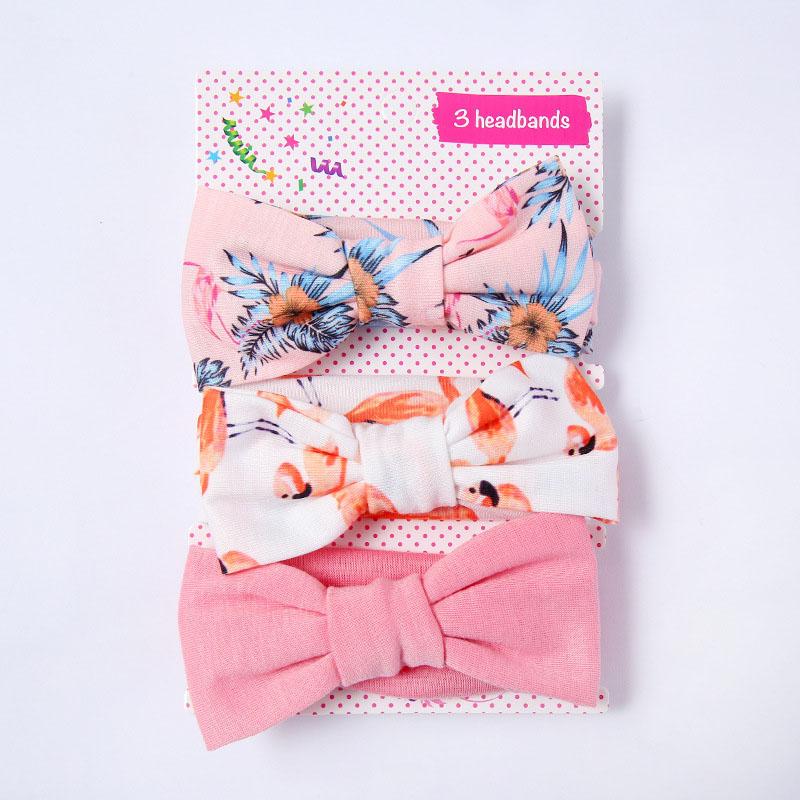 3Pcs/Set Baby Headband for Girls Bowknot Flower Hairband Cotton Bow Hair Band Kids Hair Accessories