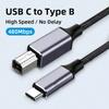 USB Type C To USB Type B 2.0 Cable 480Mbps For Macbook HP Canon Brother Epson Dell Samsung Printer Type C Printer Scanner Cord