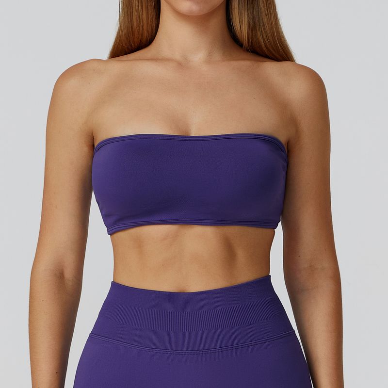 Fashion Sports Intimates Women's Shockproof Push-up Sexy Beauty Back Tube Top Yoga Vest Training Adjustable Workout Bra