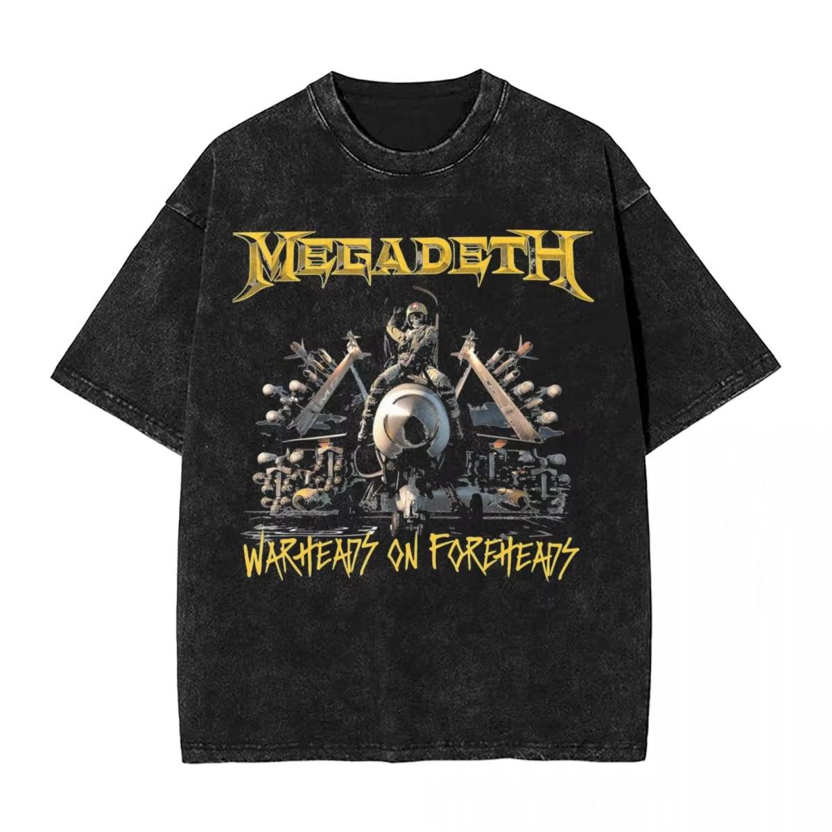 

Megadeths Washed T Shirt Streetwear Hip Hop Vintage T-Shirts Tees Men Women Cotton Oversize S