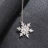 Women Silver Plated Christmas Gift Frozen Snowflake Necklace Rhinestone Crystal Pendant Chain