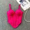 Summer Tight Ladies Trendy Stylish Bustier Basic Vintage Mesh Corset Bra Vest