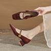 5889 Classic fashion versatile and delicate Mary Jane thick heel high heel square head women's new single shoes women