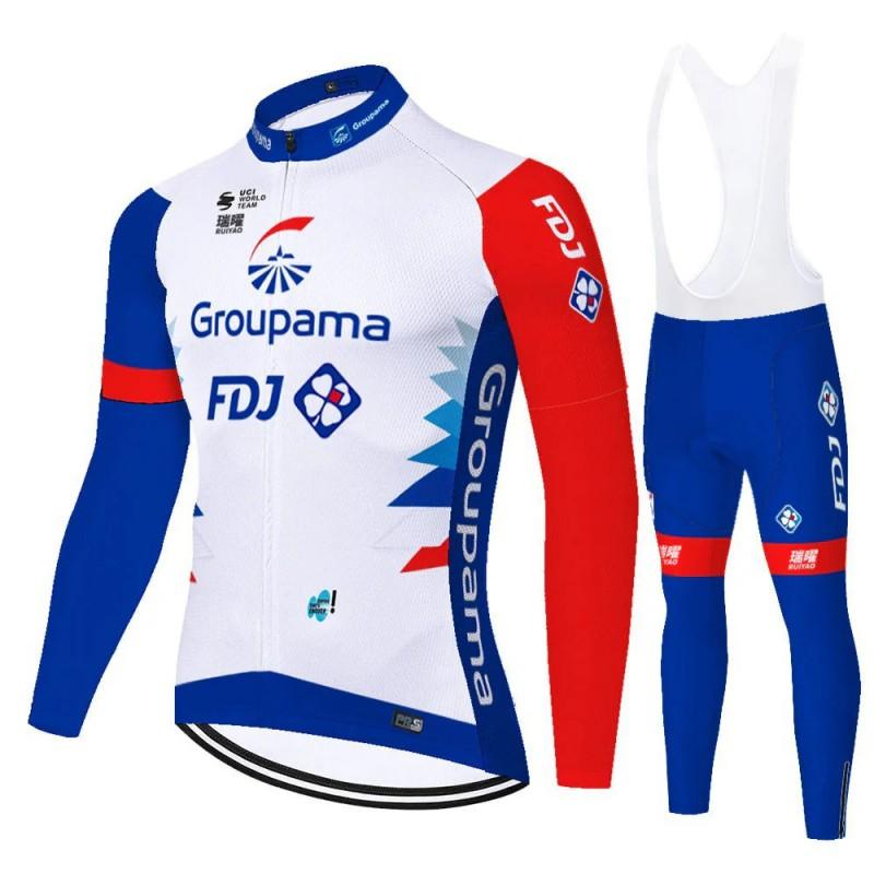 Unisex Long Sleeve Fleece-Lined Cycling Jersey Mountain Road Bikes Wear